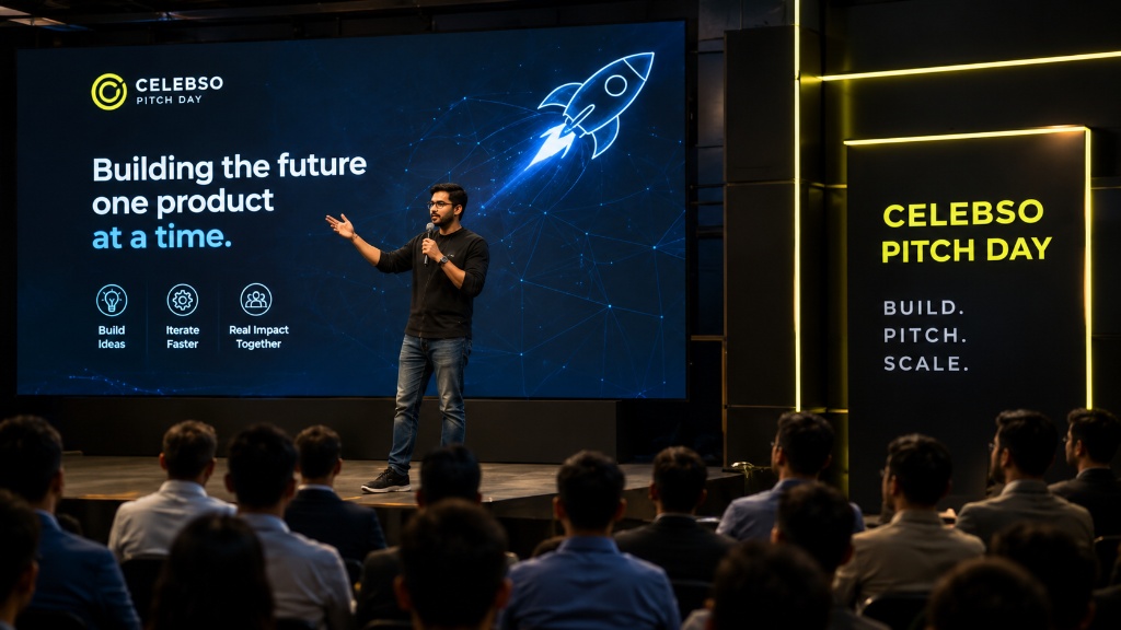 Celebso Pitch Day stage presentation